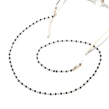 Luksuzni ročno izdelan modni verigi Pearl black crystal ročno očala verige očala vrv masko verige ogrlica za ženske