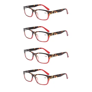 4 paketi Retro Ultra Clear Obravnavi Očala Spomladanski Tečaji Udobno Moda Bralci