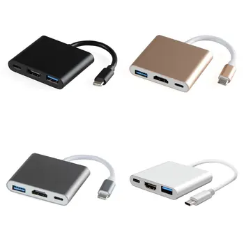 Za Apple Za Preklop Vrsta-C Hdmi Adapter Pretvornik HDMI USB Tri-V-Enem Pretvornik Zvezdišče Usb 3.0 Multi-Funkcijo Pretvornika