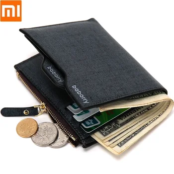Xiaomi Poslovni Moški Luksuzni Zadrgo, modna torbica Moška Denarnica Kovanca Pocket Kartice s Fotografijo Imetnika