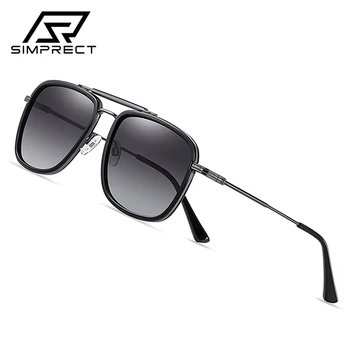 SIMPRECT 2021 Polarizirana sončna Očala Moških UV400 Visoko Kakovostne Kovine Letnik Kvadratnih sončna Očala Za Moške Modne blagovne Znamke Design Oculos