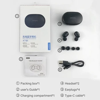 Original Lenovo XT91 TWS Slušalke Brezžične Bluetooth Slušalke AI Control Gaming Slušalke Stereo bas Z Mic Zmanjšanje Hrupa