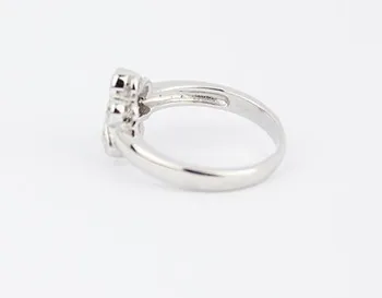 925 funt čisto srebrne barve pes nosi živali šapa obroč cirkonij poročni prstan za ženske, dekleta, ljubezen darila