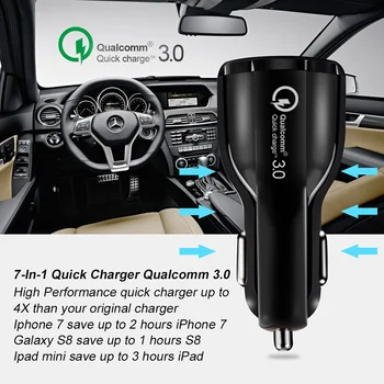 Suntaiho Avto USB Polnilec za Hitro Polnjenje Mobilnega Telefona QC 3.0 Hitro Polnjenje USB Avto-Polnilec za iPhone, Samsung Xiaomi Avto-Polnilnik