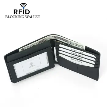 RFID Blokiranje Denarnica moška Pravega Usnja Ogljikovih Vlaken Slog 3D Vodotesne Denarnice Bifold Kartico sim Torbici RFID Varstvo