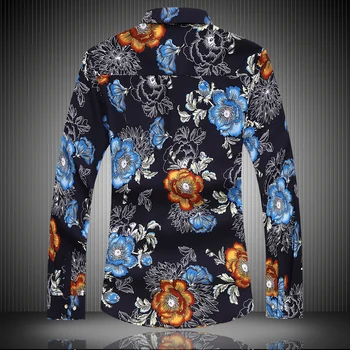 2020 Jesen Pomlad Oblačila Kitajski Tisk Cvet Majica za Moške Dolge Rokave Bluzo Velikost 6XL 7XL Casual, Za Človeka