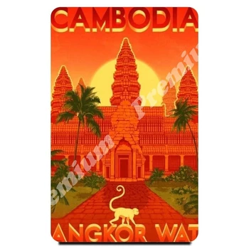 Kambodža spominek magnet letnik turistični plakat