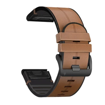 Nov 22 26 MM Quick fit Watchband Trak Zapestnica Za Garmin Fenix5 5XPlus Watch Usnje+Silikonski Easyfit manžeta Fenix 6 6X Pro