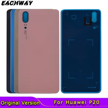 Za Huawei P20 Hrbtni Pokrovček Baterije EML L29 L22 Nazaj Steklena Vrata Stanovanja Primeru Huawei P20 Pokrovček Baterije Zadnja Plošča Z Objektiva