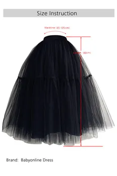 Črno Bel Dolgo Petticoat Poročno Obleko Žogo Obleke Underskirt Plasti Tila Krilo Ženska Odraslih Tutu Poročni Dodatki