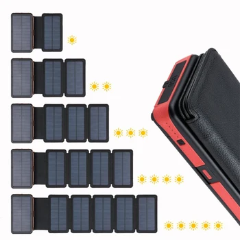 Sončna energija Banke 20000mAh Dvojno USB Zunanje Baterije Nepremočljiva Polimer Baterija Solarni Polnilnik Zunanji Luč Svetilke Powerbank