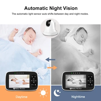 HD Brezžični Baby Monitor, PTZ 355 Stopnja, 3,5-Palčni zaslon LCD Zoomable Baby Kamera Night Vision Baby Sitter Seks Video posnetek Varnostne Kamere