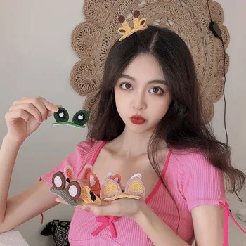 Korejski Ins Sladko Lase Posnetek Srčkan Volnene Cartoon Živali Fox 3D Ostra Kawaii Neto Rdeče Hairclip Srčkan Novi lasni Dodatki za Ženske
