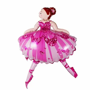 50pcs/veliko 104*66 cm Sijoče Balerina Dekle Folija Balon Ples Princesa Rojstni Dekoracijo Dobave Helij balet Baloni
