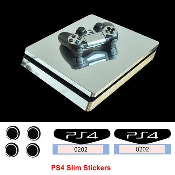 Kul Zlato Srebrno Modro Vinil Igra Kritje Kože Za Playstation 4 Slim PS4 Slim Konzole Zaščito Za Krmilnikov PS4 Decals