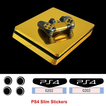 Kul Zlato Srebrno Modro Vinil Igra Kritje Kože Za Playstation 4 Slim PS4 Slim Konzole Zaščito Za Krmilnikov PS4 Decals