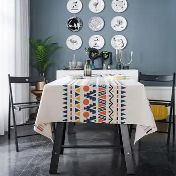 Bombaž Tabela Krpo za Prah Kritje Prtom Bohemian Multicolor Stripes Design za Dnevna Soba Dekoracijo Doma