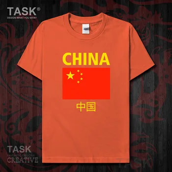 Ljudska Republika Kitajska CHN mens t-shirt Kitajsko Zastavo, Tiskanje Kratek rokav obleke bombaž poletne Ulične priložnostne Moda 02