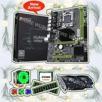 HUANANZHI X58 Pro motherboard snop procesor Intel Xeon X5680 3.33 GHz CPU hladilnik 16 G RAM DDR3 REG ECC video kartice GTX750Ti 2G