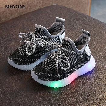 MHYONS 2020 Baby Toddler Otroci Čevlji Fantje Dekleta Svetlobna Superge sveti Čevlji Modni Šport Teče LED Čevlji Anti-Slip Čevlji