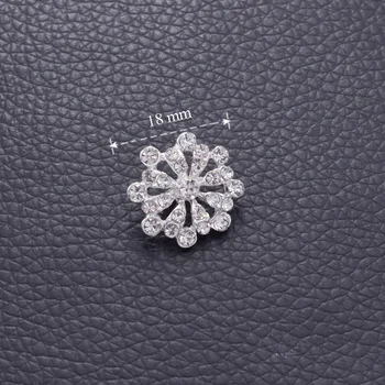 50pcs/lot 18 mm sneg obliko šivanje oblačil okrasnih zlitine krog gumbi srebrna prevleka DIY dekoracijo na debelo aplicirano HK-03