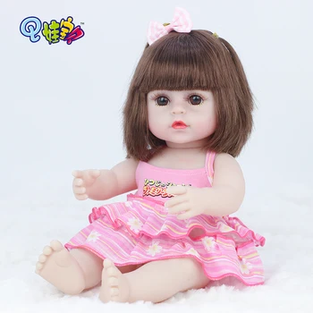 38 cm Srčkan Prerojeni Baby Doll Roza Nabrano Krilo Polno Vinil je Mogoče Oprati in Bo Lulat Fantje in Dekleta Rojstni dan in Božična Darila