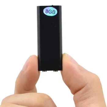 CHIPAL 8GB Snemalnik Profesionalni Diktafon Digitalni Audio Mini Dictaphone + MP3 Predvajalnik + USB ključek