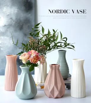 Vaza Evropski Dom Dekoracijo Anti-keramične Vaze Pribor iz Plastičnih Sodobne Nezlomljiv Kreativno Poročno Dekoracijo Cvetje
