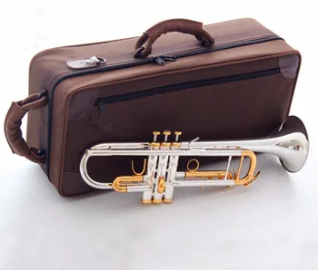 Bb trobenta super Trobenta Instrumenti Surface Silver Plated ZLATO KLJUČ LT180S-72 Ravno Bb Trompeta Profesionalni Glasbeni Instrument