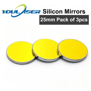 Visoka Kakovost 3pcs Silicij Co2 Laser Odražajo Ogledalo 25 mm, Premer 3 mm Debeline Za Co2 Laser Graviranje In Rezanje