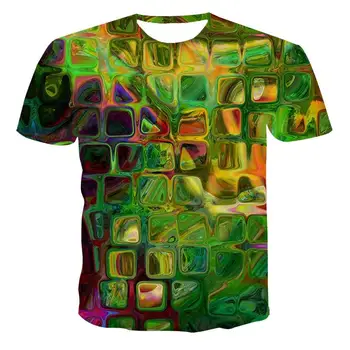 Nov krog vratu T-shirt za moške, visoke kakovosti moška T-shirt kratek sleeved element vzorec 3D tiskanje lep modni moška T-shirt majica