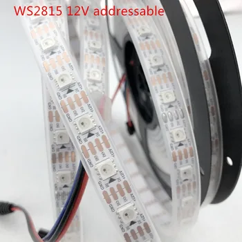 Novo 1M/5M WS2815 LED trakovi (WS2813 Posodobitev) DC12V Posamično naslovljive barvno 5050 RGB Led 30LEDs/ 60LEDs/ 144LEDs/m