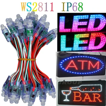 A 12 mm WS2811 pixel led modul sijalka IP68 5 barvno RGBstring božič luči Naslovljivih kot ucs1903 WS2801