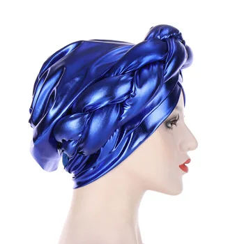 2021 Novo Pletenic Turbans za Ženske Twist Pletenic Headscarf Pripravljen Nositi Arabski Glavo Obloge Afriške Kemo Glavo Ovijte