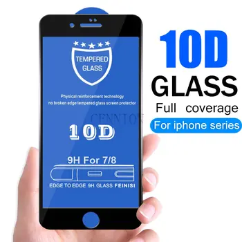 Novo 10D Polno Kritje Kaljenega Stekla, Zaščita za iPhone X XR Xs Max 6s 6 8 7 plus 100 kozarcev ne retail pakiranje