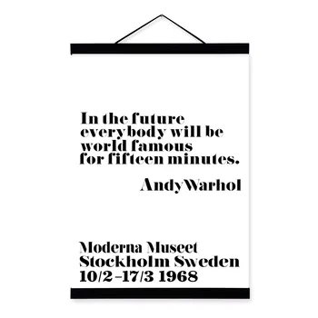 Črno Bel Minimalističen Inspirativno Andy Warhol Ponudbe, Plakati, Tiskanje Pop Steno Umetnosti Slike Nordijska Doma Dekor Platna Slike