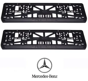 Mercedes-Benz registrske tablice okviri, plastični, set: 2 okvirji, 4 Chrome self-tapkanjem