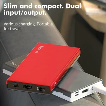 HOCO Moči banke 10000mAh Prenosni PowerBank Telefon hitro Polnjenje USB Izhod Zunanje Baterije Paket Mobilni Polnilnik za iphone 11