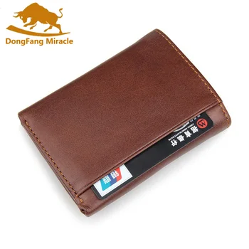 Novo vintage moške denarnice pravega usnja, kratek načrt Multi-funkcijo tri krat torbici več kartico malo denarja posnetek RFID torbica