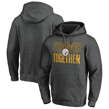 Pittsburgh MOŠKI Majica Steelers Heather Oglje Skupaj Močnejše Puloverju nogomet Hoodie