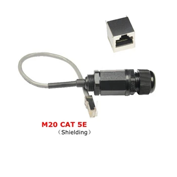 Nepremočljiva RJ45 vtič priključek CAT5E Ethernet LAN RJ 45 moški-ženska AP prostem matica M20 IP68 Vode, ki so dokaz kabel 25 cm