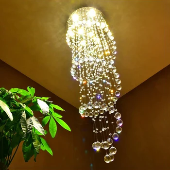 V novi, Moderni LED K9 Kristalni Lestenec Vile Luksuzni Kristalni Lestenec Dvojno Stopnišče Lučka Dnevna Soba Luči