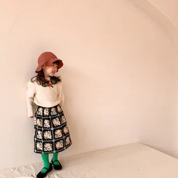 MILANCEL 2021 Poletje Novih Otroci Oblačila Krilo korejsko Dekle Retro Moda Cvet Krilo
