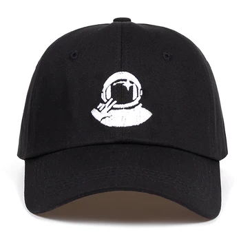 Ženske Moški Novo Črno Baseball Caps astronavt Astronavt vezenje Explorer Bombaž% vrnitev žoge klobuki golf Klobuk Kosti Garros