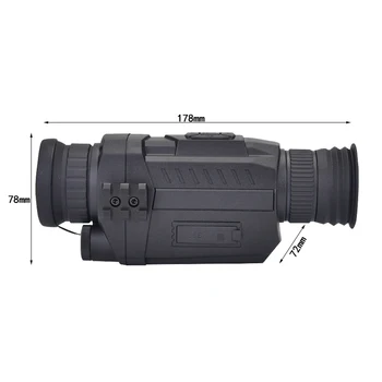 WG535 Lov Night Vision Monoculars 200m popolnoma Črne IR Infrafed Night Vision Optičnih z 8X Digitalno Povečavo Fotografijo, Video Snemalnik