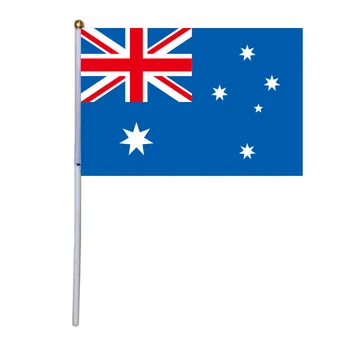 Brezplačna dostava xvggdg 100 kozarcev 14 * 21 cm Avstralija roko val zastave s plastično palico