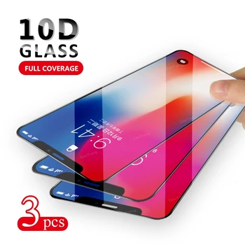 3PCS Kaljeno Steklo Za iPhone 11 12 Pro Max 10 X XR XS Max SE 2020 Polno Kritje Zaščitnik Zaslon Za iPhone 6S 6 7 8 Plus Stekla