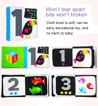 4PCS/Komplet za Malčke Krpo Knjigo Baby Prvi Obravnavi Igrača Oblika/Število/Color/Besedo Cognize Zgodnje Učenje Izobraževalne Igrače, Knjige