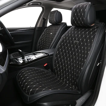Umetnega semiša avtomobilske sedežne blazine universal black rdeči avto notranje zadeve, Primerni za večino avtomobilov, 1 set luksuzni sedežev, avto sedeža kritje šal