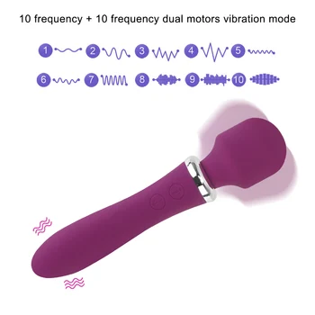 VATINE Vaginalne Massager G Spot z vibriranjem Dildo Klitoris Stimulator Dvojno Motorji Čarobno Palico AV Vibrator Sex Igrače za Ženske